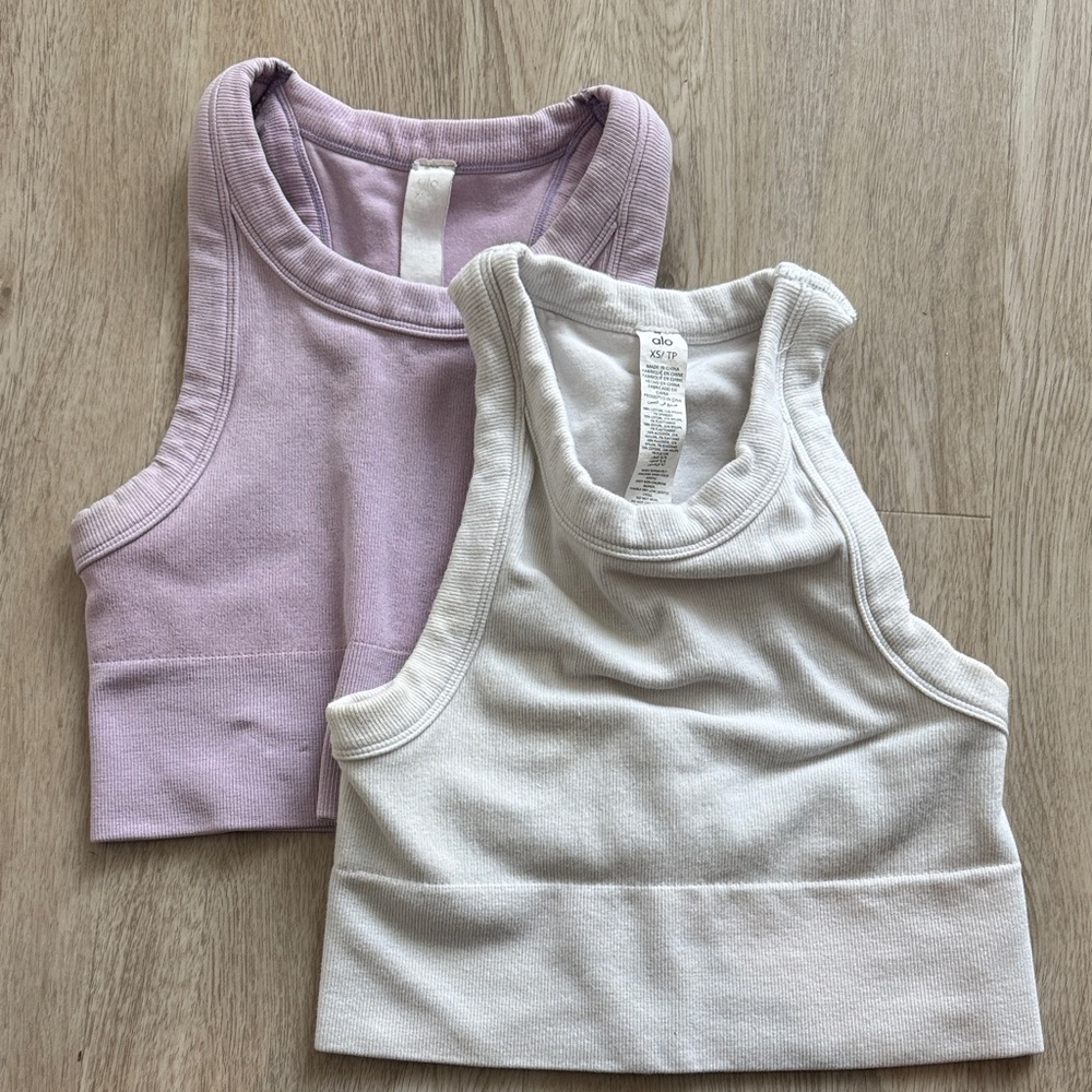 ALO Yoga Tank Tops - Lavender and White